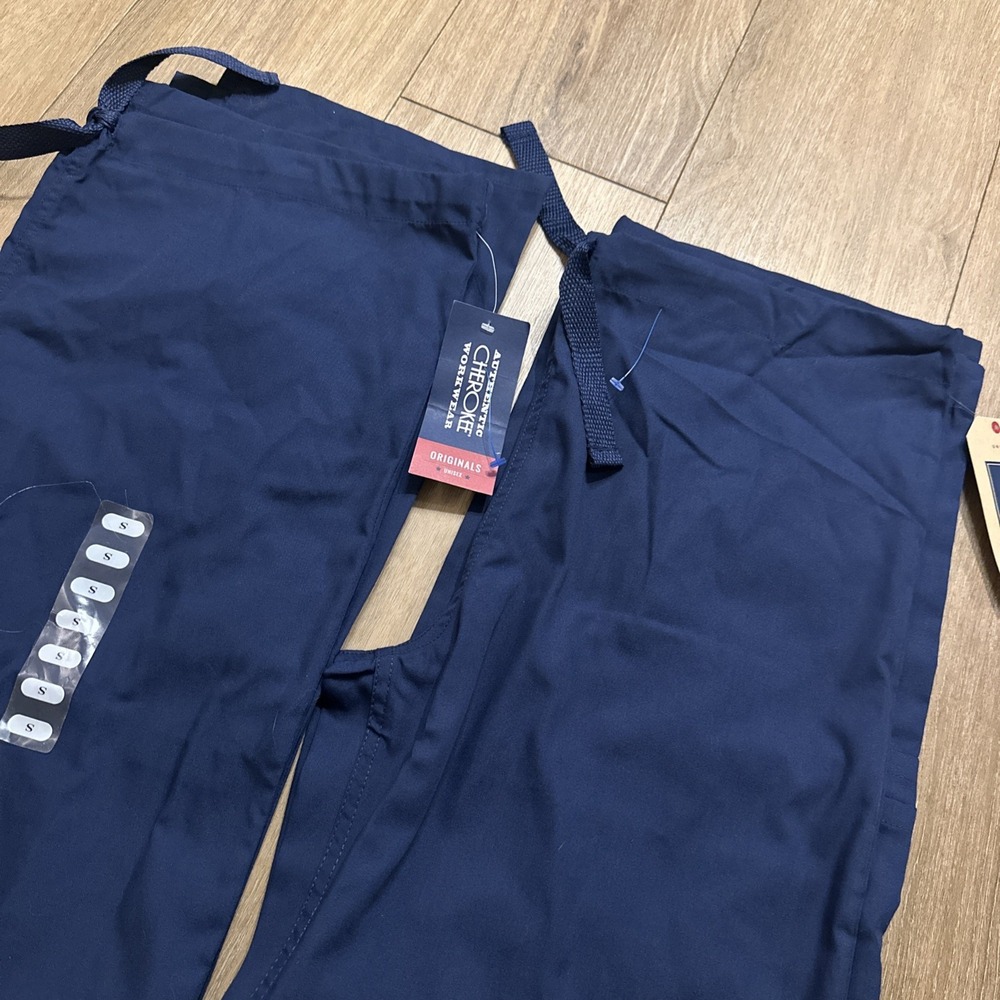 Cherokee Workwear Unisex Scrub Medical‎ Pants Navy Blue Size Small - 2 Pair